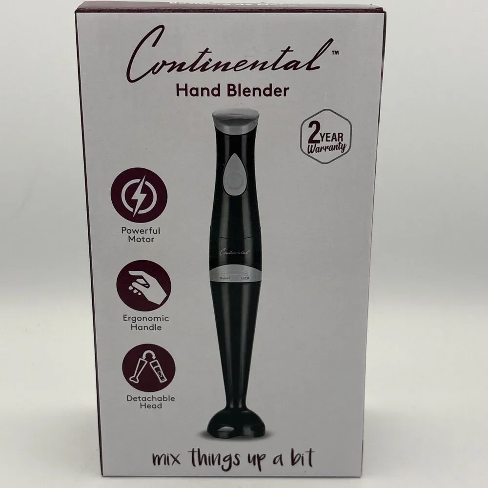 Continental Electric Single Speed Immersion Blender 150W Hand Mixer Black